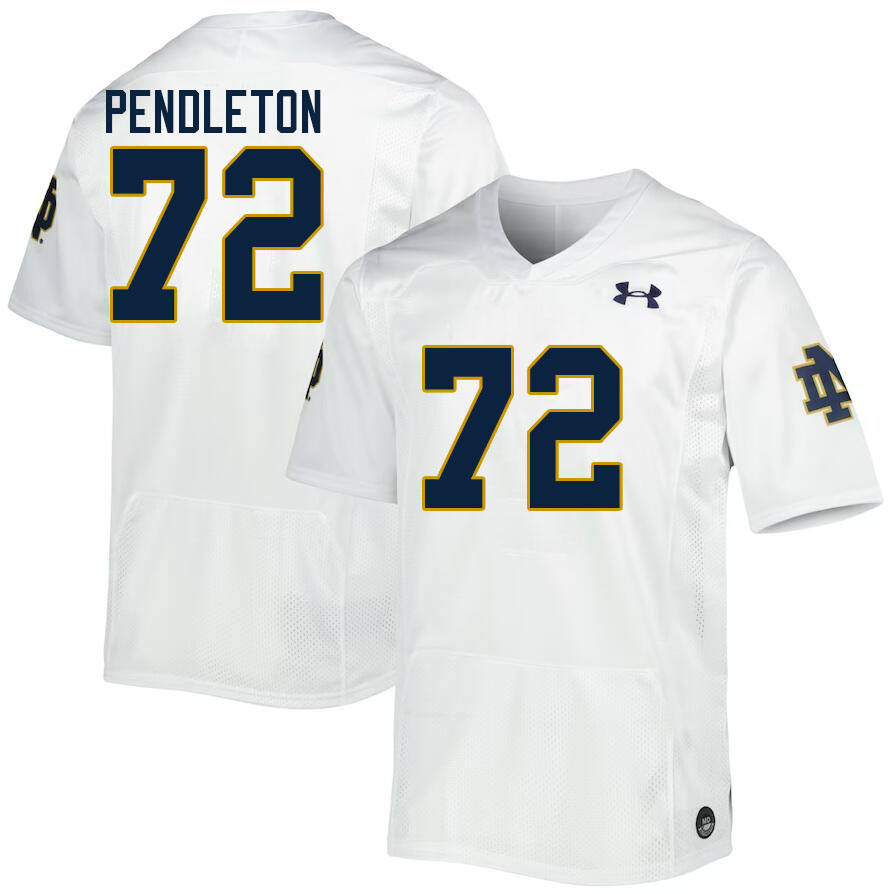 Men #72 Sam Pendleton Notre Dame Fighting Irish College Football Jerseys Stitched-White